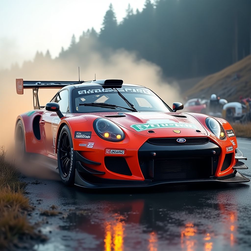 Závodní auto připravené pro rally